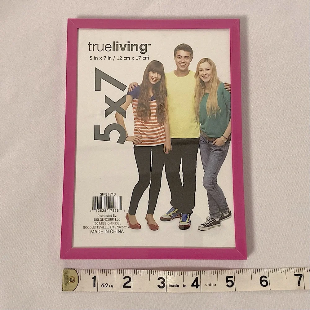 💫 True Living 5” x 7” Hot Pink Picture Frame Easel Back